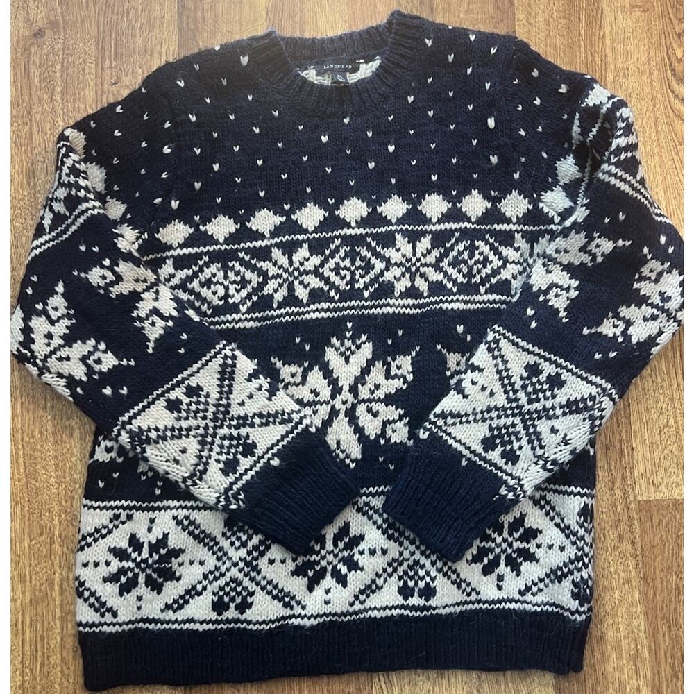 Lands End Womens Plus XL 18-20 Snowflake Fair Isle Sweater Acrylic/wool Winter - Picture 7 of 7